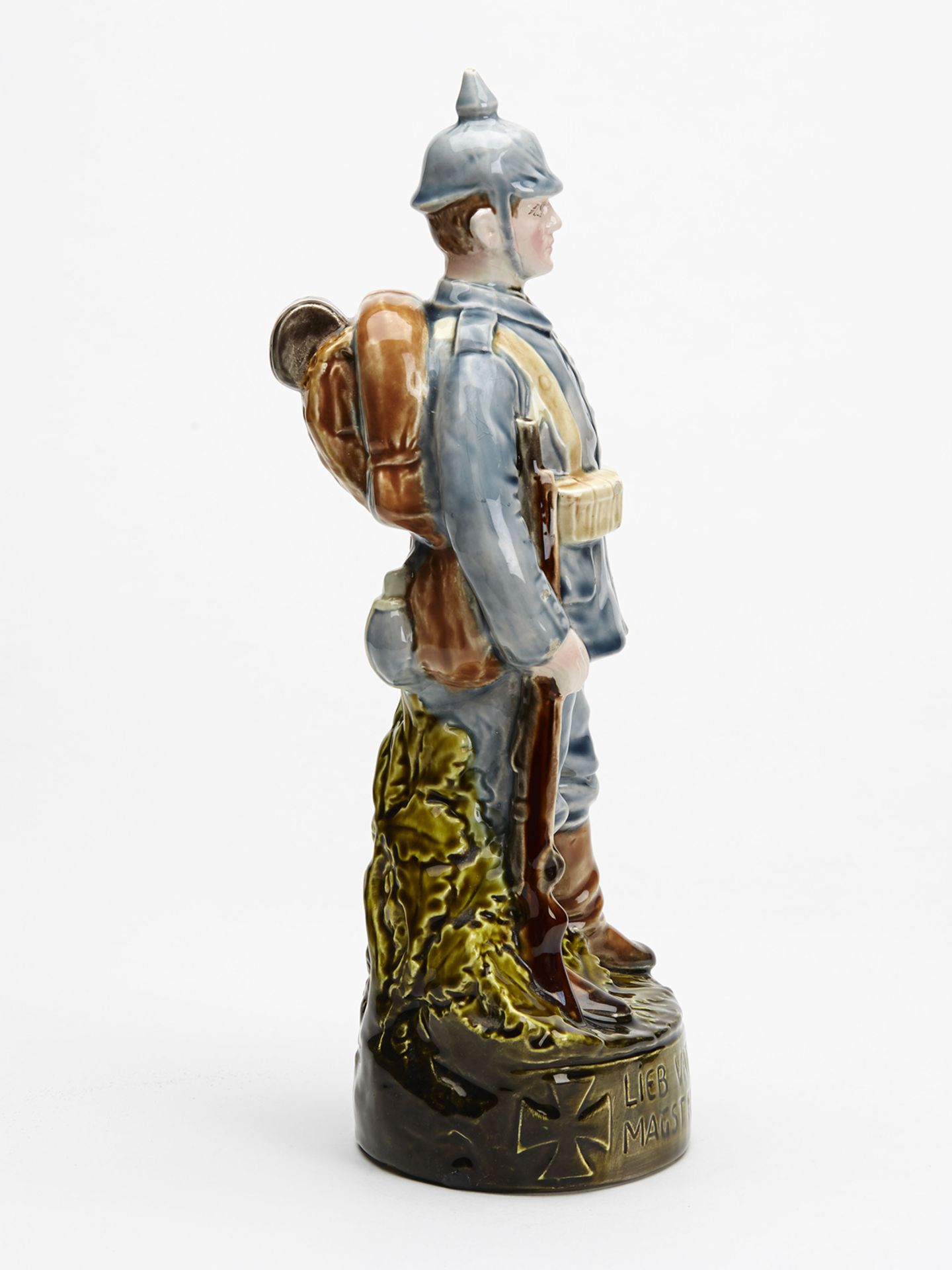 Rare Majolica German Infantry Soldier Figure 19Th C. - Image 2 of 10
