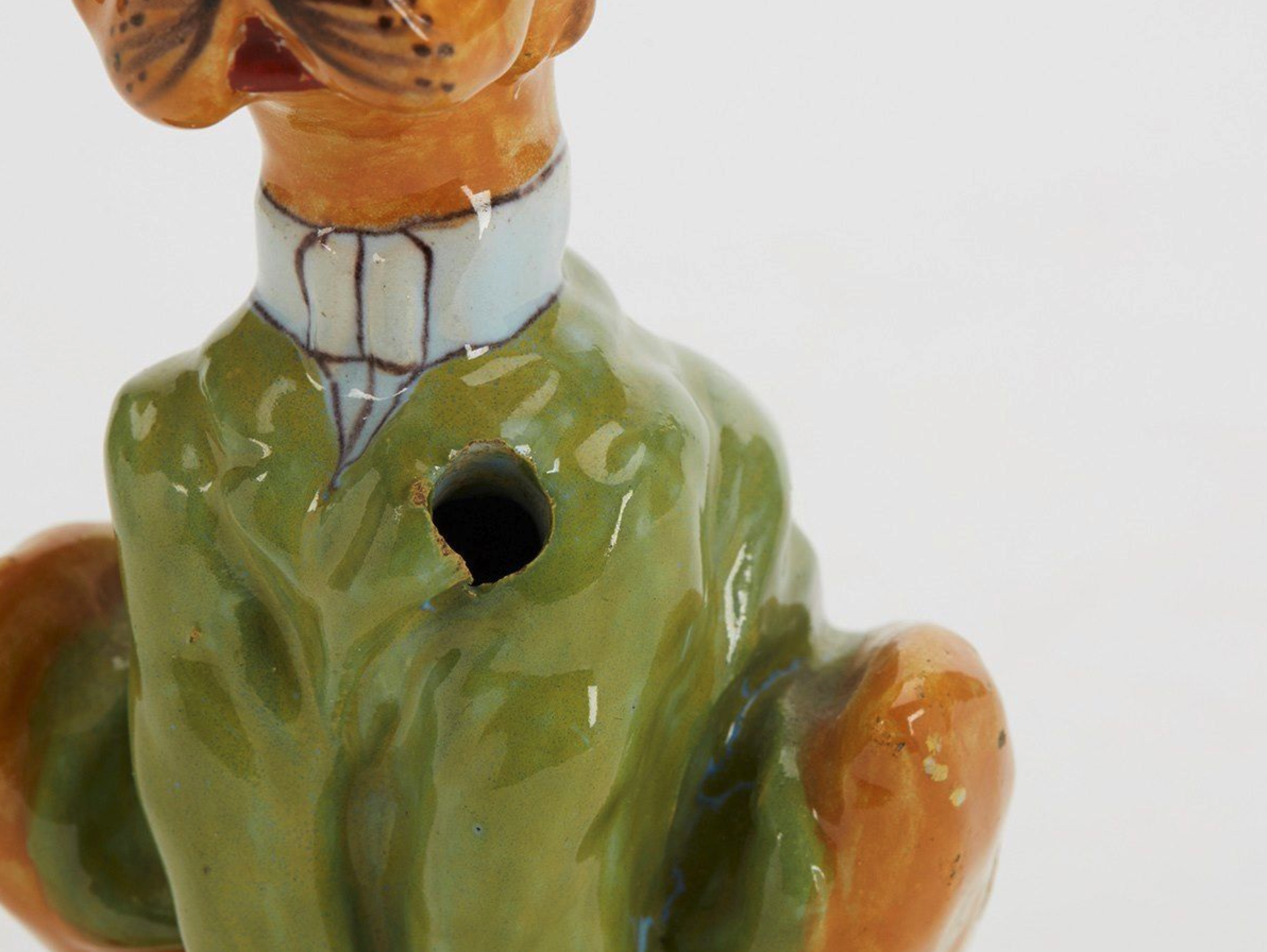 Antique Mosanic/Galle Novelty Pottery Dog Pen Holder C.1900 - Bild 4 aus 8