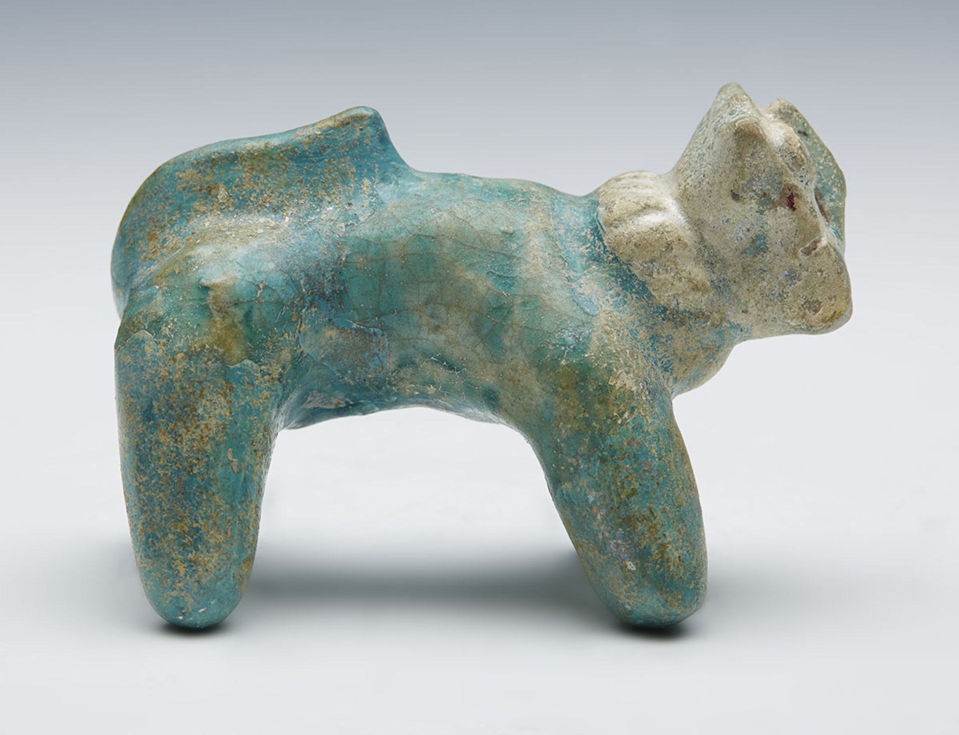 Kashan Turquoise Glazed Pottery Cat Figure 12/13Th C. - Bild 2 aus 7
