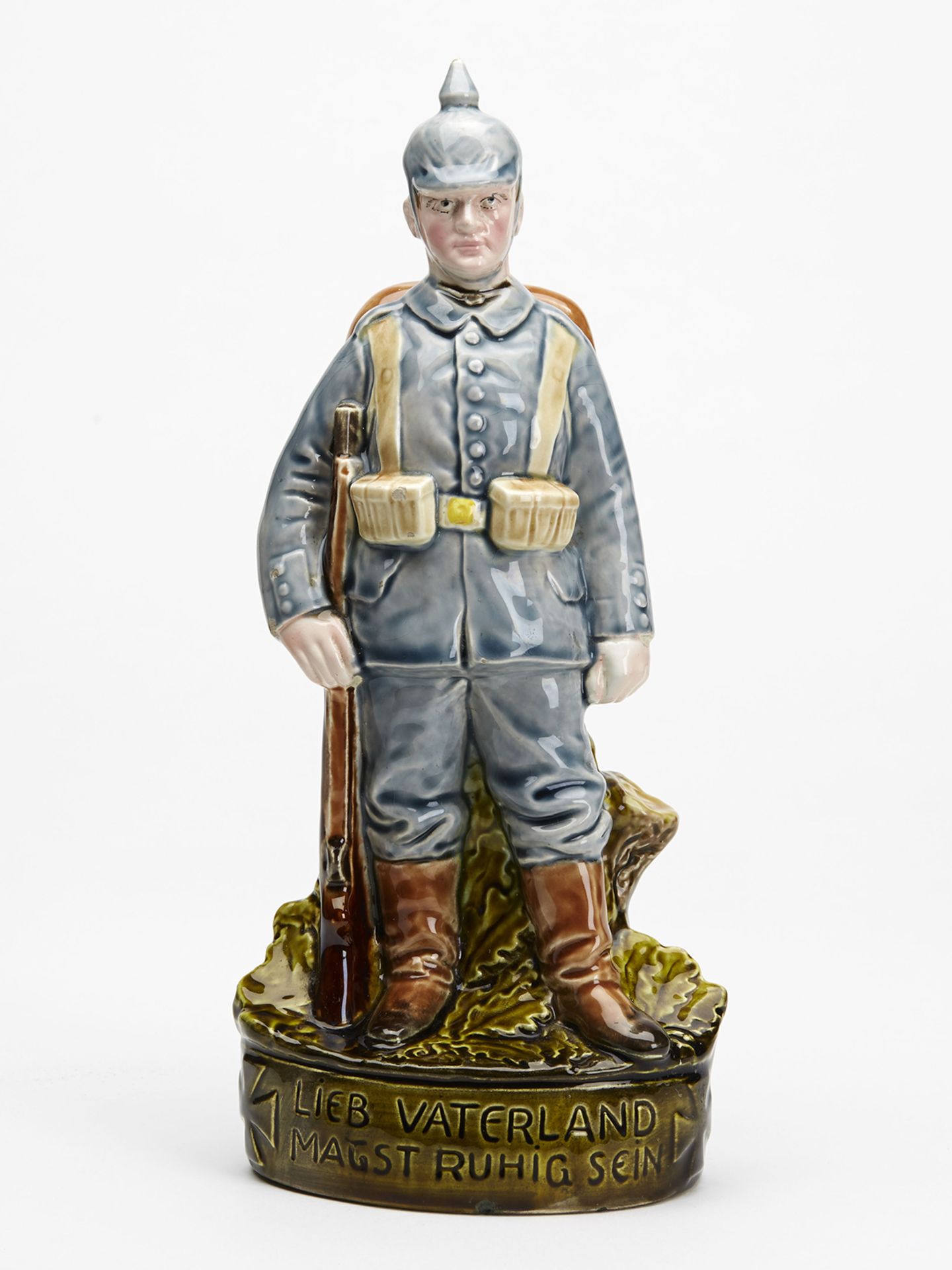 Rare Majolica German Infantry Soldier Figure 19Th C.