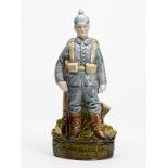 Rare Majolica German Infantry Soldier Figure 19Th C.