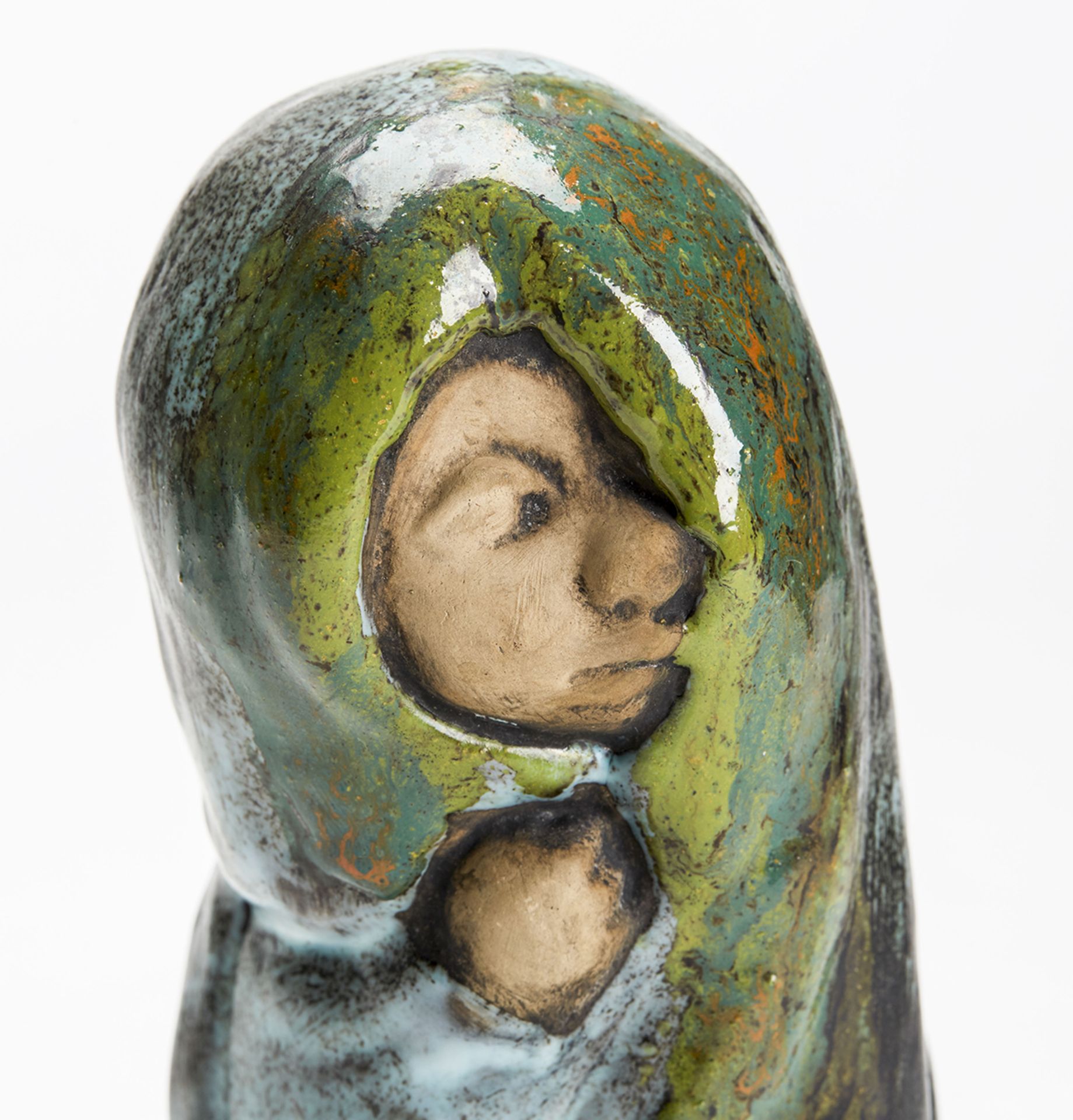 Vintage Swedish Art Pottery Shrouded Figure 20Th C. - Image 7 of 10