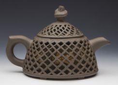 Antique Chinese Yixing Reticulated Teapot 18/19Th C.