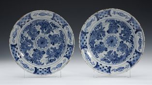 Pair Antique Delft Fruiting Design Plates C.1740