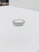 3.02ct diamond trilogy ring. 3 brilliant cut diamonds ( enhanced stones ) I/J colour, P1 clarity.