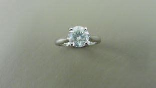 1.04ct diamond solitaire ring with a brilliant cut diamond. H colour and I1 clarity. Set in platinum