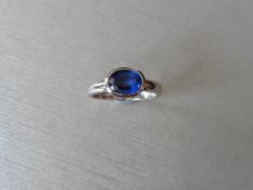18ct Sapphire 1.62ct natuaral gem quality ,18ct white gold setting 4gms,size L,uk manufacture ,uk