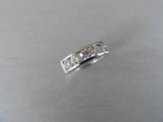 1.30ct diamond eternity ring,0.25ct x5 brilliant cut si2 clarity,i colour,4.5gms 18ct white gold ,uk