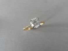 1.06ct diamond solitaire ring with a brilliant cut diamond. H colour and I1 clarity. Set in 18ct