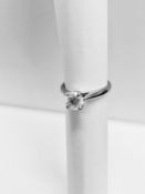 1.16ct diamond solitaire ring with a brilliant cut diamond. H colour and I1 clarity. Set in platinum
