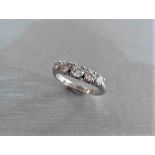 0.75ct diamond five stone ring set in platinum. 5 graduated brilliant cut diamonds, H/I colour,