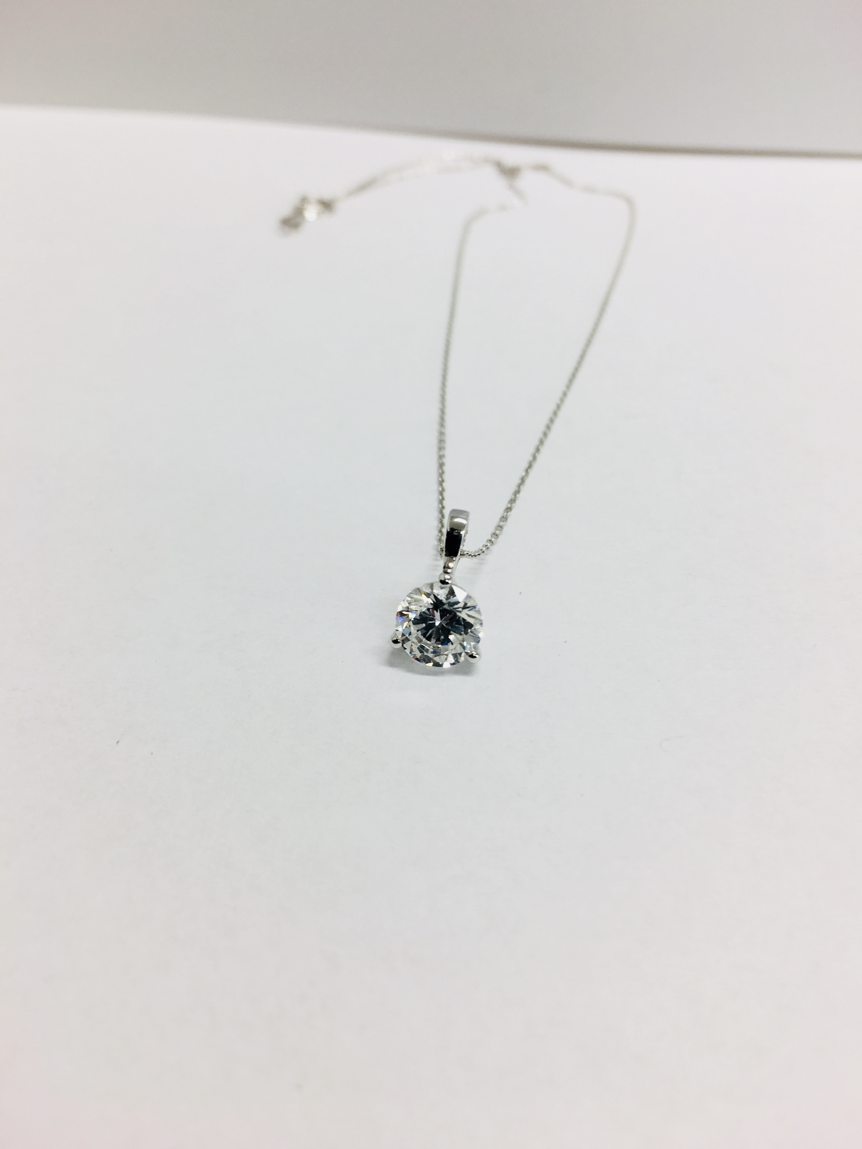 1.00ctct diamond solitaire style pendant. Enhanced Brilliant cut diamond, H colour and si3 - Image 5 of 5