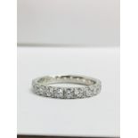 1.50ct full diamond band ring. Brilliant cut diamonds, I colour, si3 clarity. Claw setting. Size