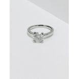 1.50ct diamond solitaire ring with an enhanced brilliant cut diamond. I colour and I1-2 clarity. Set