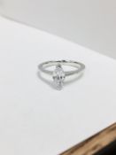 0.45ct marquis cut diamond h colour si2 clarity,platinum setting 2.2gms,uk hallmark size K,appraisal