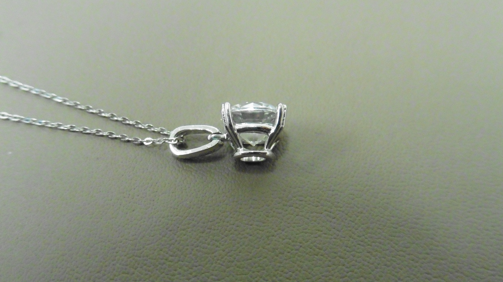1.00ct diamond solitaire style pendant. Brilliant cut diamond, H colour and si3 clarity. Set in a - Image 3 of 4