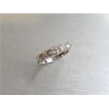 1.50ct diamond five stone ring. 5 brilliant cut diamonds, I colour, si2-3 clarity. 4 Claw setting in