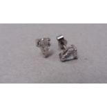 0.70ct diamond earrings set with pear shaped diamonds, I/J colour, si2 clarity. 3 claw setting in