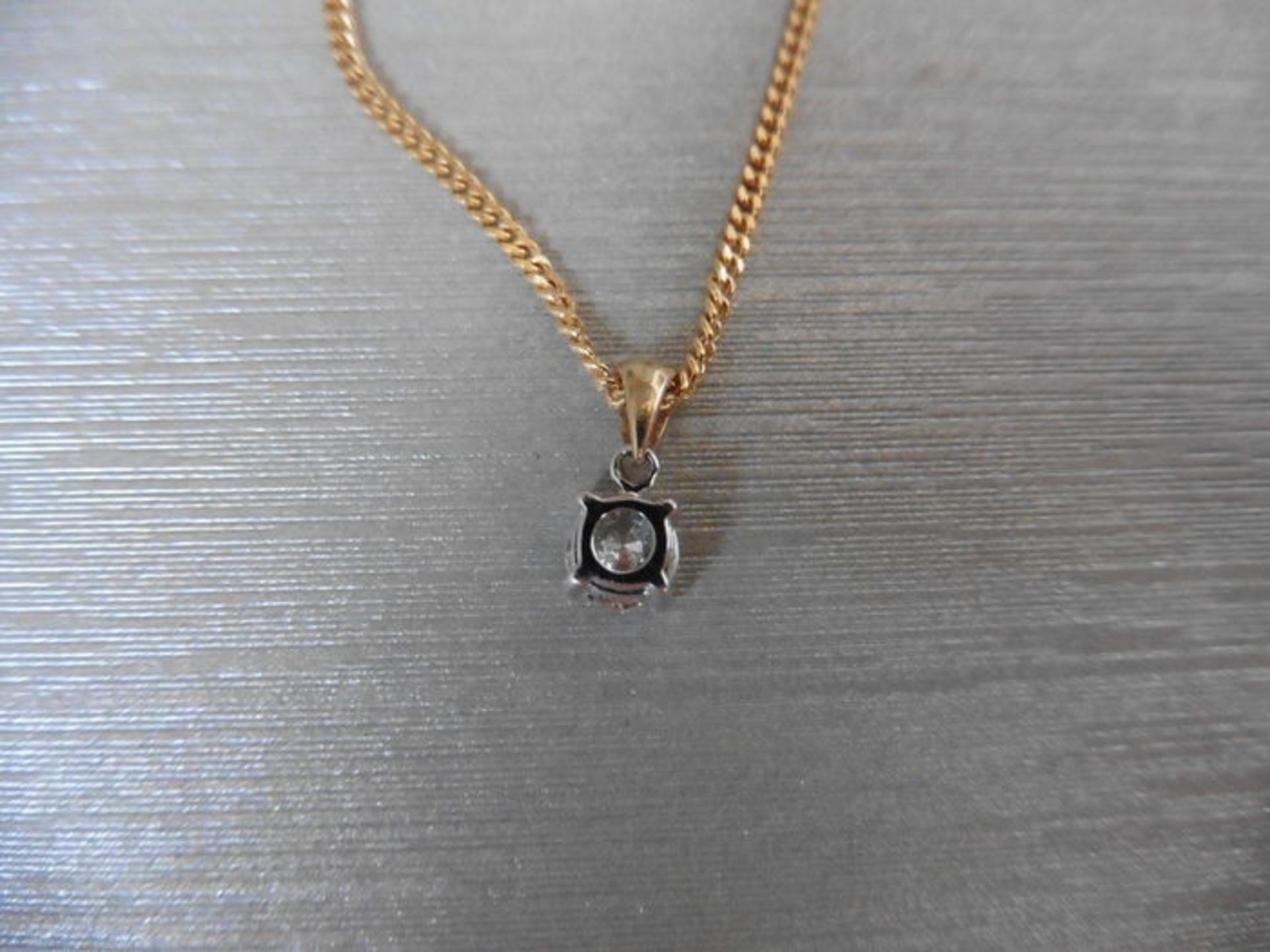 0.25ct diamond solitaire pendant set in 18ct gold. Brilliant cut diamond, I colour and si3 - Bild 2 aus 2