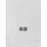 0.50ct Solitaire diamond stud earrings set with brilliant cut diamonds, SI2 clarity and I colour.