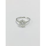 2.04ct diamond solitaire ring set in 18ct white gold. H colour and I1 clarity. High 4 claw