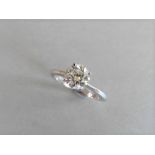 1.00ct diamond solitaire ring set in platinum. I colour and I1 clarity. 4 claw setting, size M.