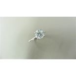 1.33ct diamond solitaire ring with a brilliant cut diamond. F colour and I1 clarity. Set in platinum