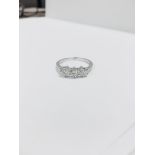 1.50ct diamond trilogy ring. 3 brilliant cut diamonds 0.50ct each,i colour, VS clarity. ( enhanced