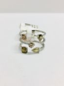 18ct white gold Fancy colour diamond dress ring,0.16ct white diamonds,1.72ct fancy colour diamonds
