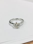 1.09ct Oval Diamond I colour and i1 larity IGI certification 28676008,platinum setting 3,2gms size