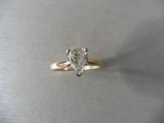 1.00tc pearshape diamond solitaire rng,1.09ct pearshape 8.85mmx 5.93mm looks like 1.20ct,si2 clarity