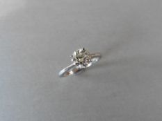 0.70ct brilliant cut diamond ring,h colour si2 clarity top cut natural diamond,platinum setting 3.