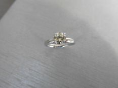 1.08ct brilliant cut diamond ring,1.08ct j colour si2 clarity(clarity enhanced),platinum 3.5gms