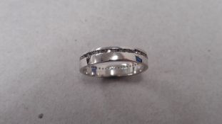 18ct white gold diamond set band ring with small diamonds channel set all the way round. I/J