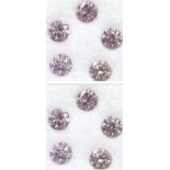 Set of 8 - 0.40 ct. Round Brilliant Diamonds - H - I / I UNTREATED