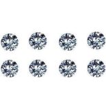 Set of 8 - 0.40 ct. Round Brilliant Diamonds - H - I / I - UNTREATED