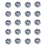 Set of 20 - 0.40 ct. Round Brilliant Diamonds - H - I / I UNTREATED