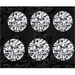 Set of 6 - 0.36 ct. Round Brilliant Diamonds - H - I / I UNTREATED