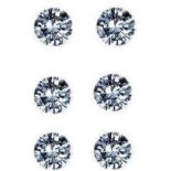 Set of 6 - 0.30 ct. Round Brilliant Diamonds - H - I / I UNTREATED