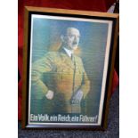 Coloured propaganda print of Adolf Hitler