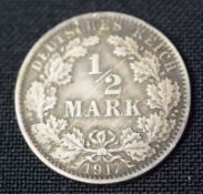 1917 Deutsches Reich Half Mark