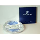 Swarovski Crystal Container with tiny blue crystals inside. Complete with box