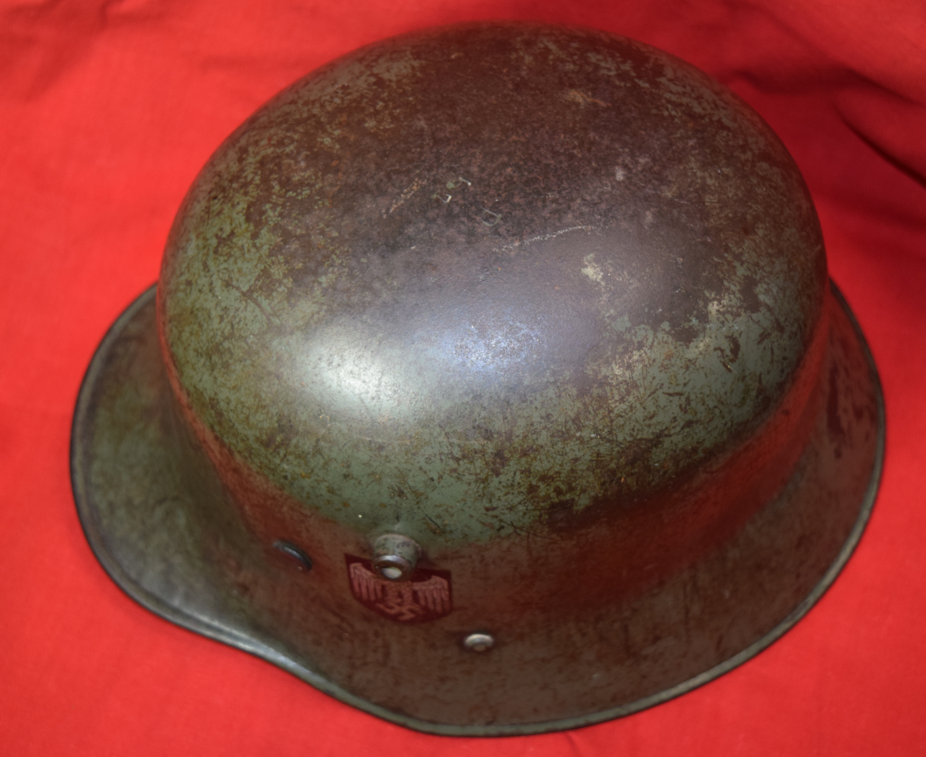 Early Austrian Helmet Converted to German WW2 with decal - Image 2 of 5