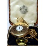 9ct Half Hunter Top Winding Pocket Watch