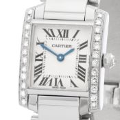 2001 Cartier Tank Francaise Diamond 18K White Gold - 2403 or WE1002S3