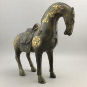 Chinese Gilded Bronze Tang Style Horse