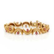 Tiffany & Co. 18k Yellow Gold Ruby Vintage Bracelet