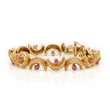 Tiffany & Co. 18k Yellow Gold Ruby Vintage Bracelet