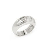 Chopard 18k White Gold Happy Diamonds Love Ring Size P