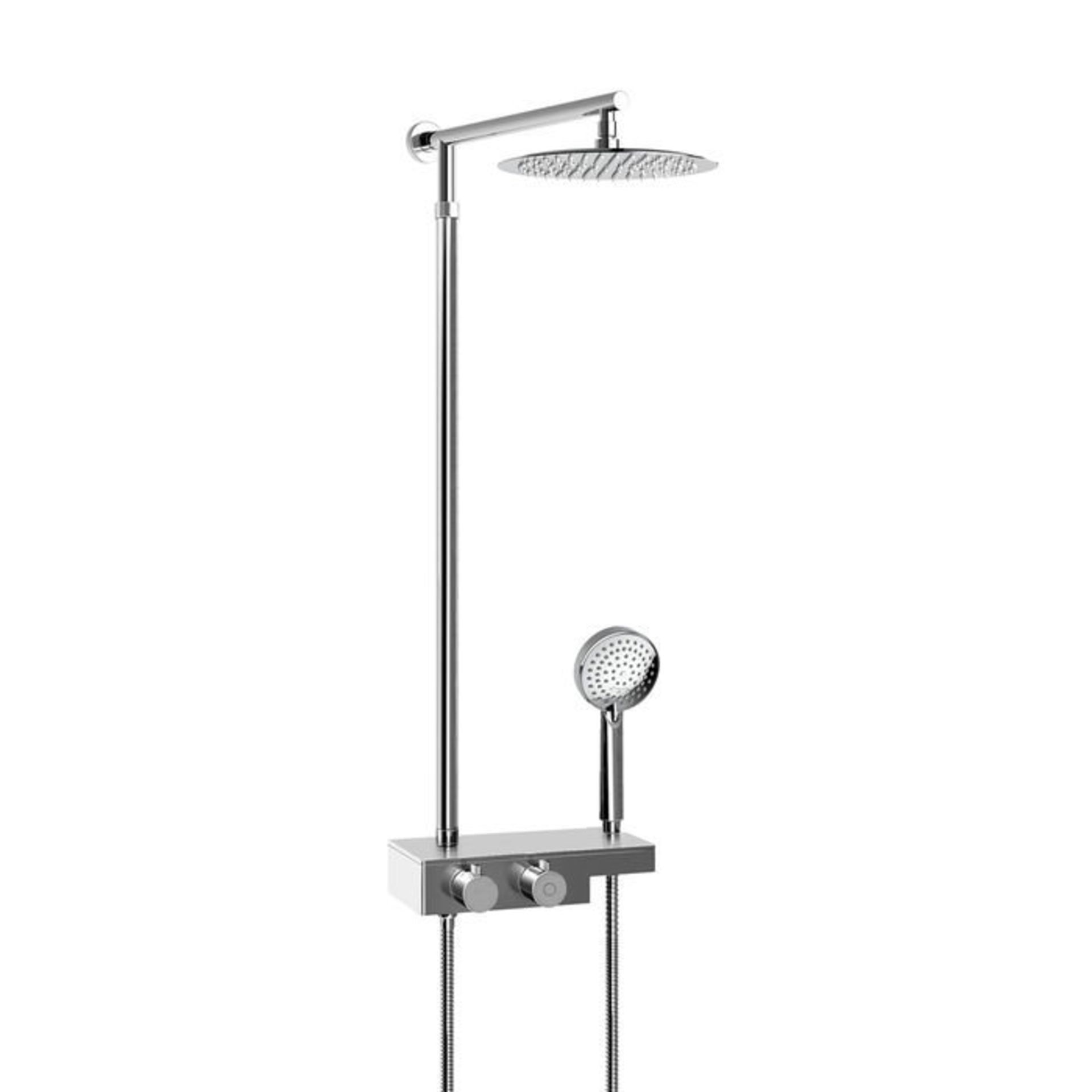 (H214) Round Exposed Thermostatic Mixer Shower Kit & Large Head. Cool to touch shower for additional - Bild 6 aus 6